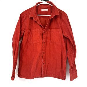 Outerknown Corduroy Button Up Organic Cotton Coastal Shacket Orange Rust Size M